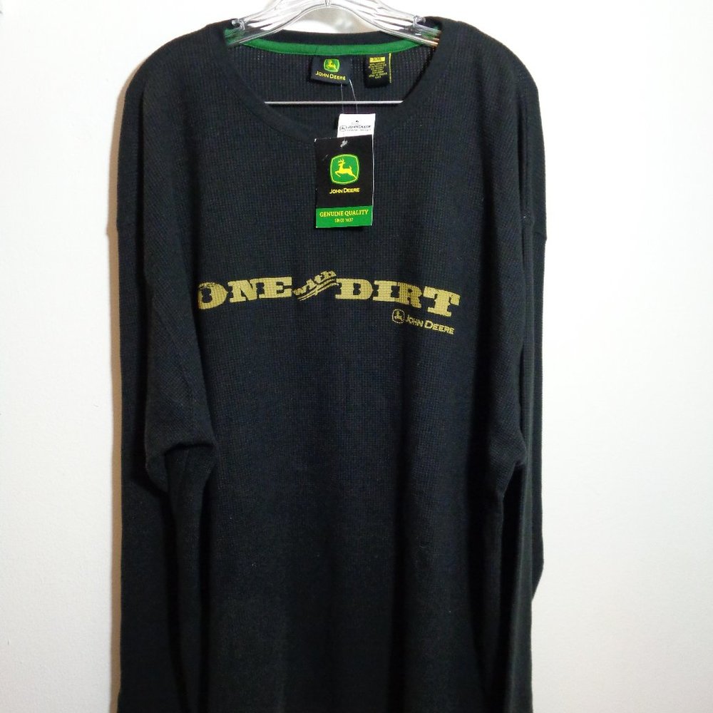 New John Deere One with Dirt Long Sleeve Shirt XXL